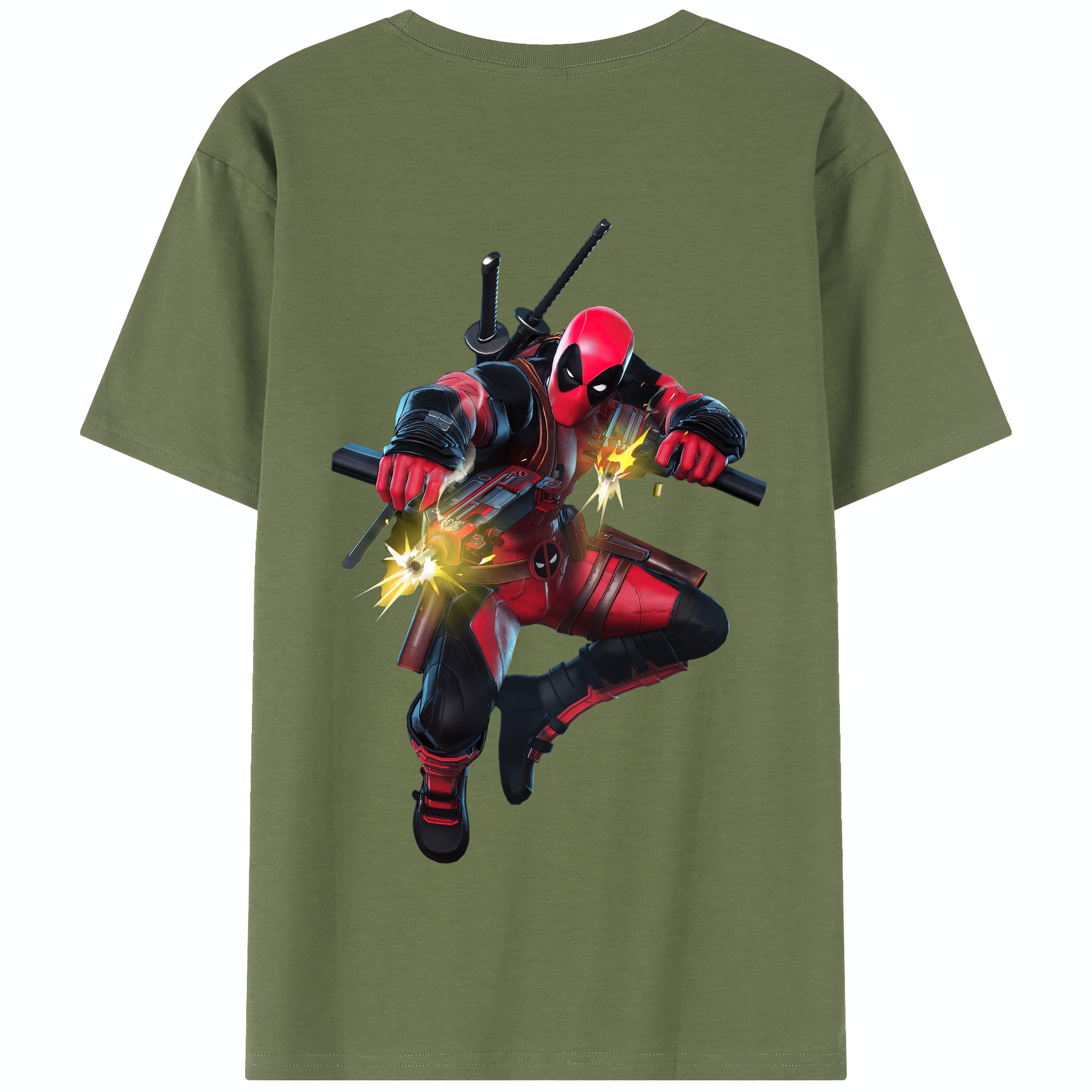 （画像用） Deadpool デッドプール 綿100％半袖Tシャツ（背面プリント）